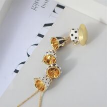 Chic Enamel Coffee Cup Long Chain Necklace - ArtGalleryZen