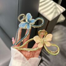 Chic Enamel Colorful Butterfly Chignon Claw Clip Hair Clip - ArtGalleryZen