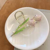 Chic Enamel Duo Tulip Chignon Claw Clip Hair Claw - ArtGalleryZen