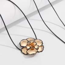 Chic Enamel Flower Wax Cord String Necklace - ArtGalleryZen