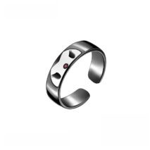 Chic Enamel Kuromi Carved Baku Pattern Matching Ring - ArtGalleryZen