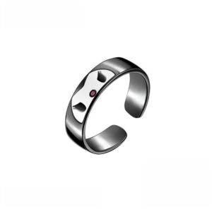 Chic Enamel Kuromi Carved Baku Pattern Matching Ring - ArtGalleryZen