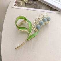 Chic Enamel Lily Of The Valley Chignon Claw Clip Hair Clip - ArtGalleryZen
