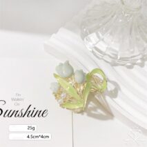 Chic Enamel Pearl Charm Tulip High Ponytail Hair Claw - ArtGalleryZen