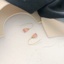 Chic Enamel Pink Tulip Dangle Earrings - ArtGalleryZen