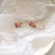 Chic Enamel Pink Tulip Dangle Earrings - ArtGalleryZen
