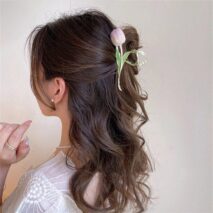 Chic Enamel Tulip Chignon Claw Clip Hair Clip - ArtGalleryZen