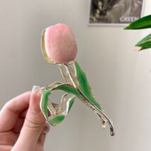 Chic Enamel Tulip Chignon Claw Clip Hair Clip - ArtGalleryZen