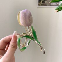 Chic Enamel Tulip Chignon Claw Clip Hair Clip - ArtGalleryZen