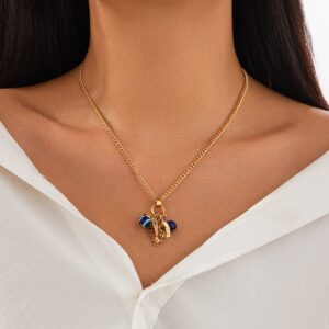 Chic Evil Eye Elephant Lucky Horseshoe Pendant Cable Chain Necklace - ArtGalleryZen