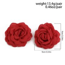 Chic Fabric Rose Flower Stud Earrings - ArtGalleryZen