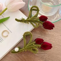 Chic Flocking Tulip Chignon Claw Clip Hair Clip - ArtGalleryZen