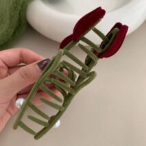 Chic Flocking Tulip Chignon Claw Clip Hair Clip - ArtGalleryZen