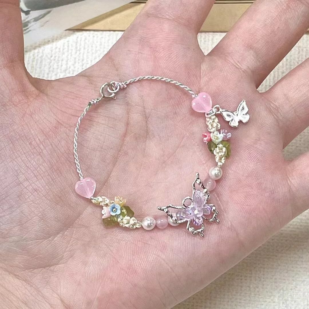 Chic Floral Butterfly Bracelet - ArtGalleryZen