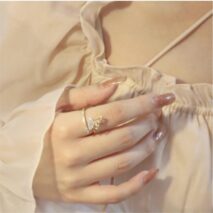 Chic Floral Butterfly Pearl Ring Set - ArtGalleryZen