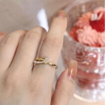 Chic Floral Butterfly Pearl Ring Set - ArtGalleryZen