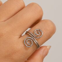 Chic Geometric Duo Spiral Ring - ArtGalleryZen