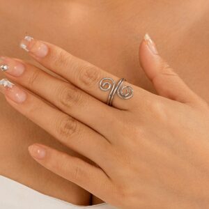 Chic Geometric Duo Spiral Ring - ArtGalleryZen