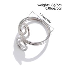 Chic Geometric Duo Spiral Ring - ArtGalleryZen