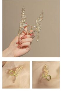 Chic Golden Ears Of Wheat Chignon Claw Clip Hair Clip - ArtGalleryZen