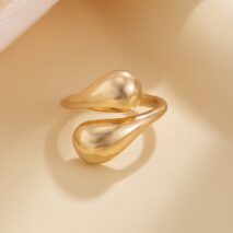 Chic Gold Silver Plated Abstract Waterdrop Ring - ArtGalleryZen