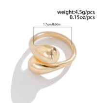 Chic Gold Silver Plated Abstract Waterdrop Ring - ArtGalleryZen