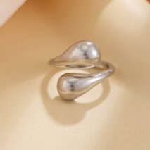 Chic Gold Silver Plated Abstract Waterdrop Ring - ArtGalleryZen