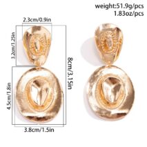 Chic Gold Silver Plated Cowboy Hat Dangle Earrings - ArtGalleryZen