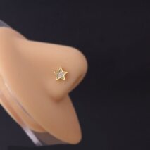Chic Gold Silver Plated CZ Inlaid Stainless Steel Nose Piercing Nose Stud - ArtGalleryZen