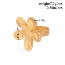 Chic Gold Silver Plated Flower Shaped Open Ring - ArtGalleryZen