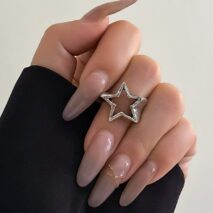 Chic Gold Silver Plated Hollow Star Open Ring - ArtGalleryZen