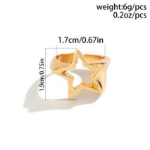 Chic Gold Silver Plated Hollow Star Open Ring - ArtGalleryZen