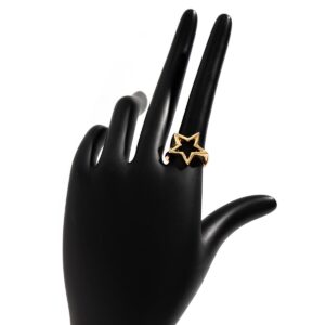 Chic Gold Silver Plated Hollow Star Open Ring - ArtGalleryZen