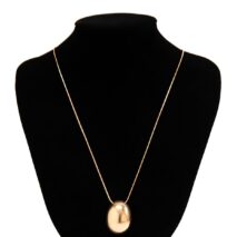 Chic Gold Silver Plated Oval Pendant Necklace - ArtGalleryZen