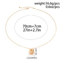 Chic Gold Silver Plated Oval Pendant Necklace - ArtGalleryZen