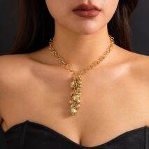 Chic Gold Silver Tone Heart Tassel Cable Chain Necklace - ArtGalleryZen
