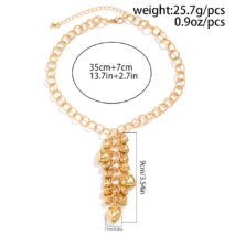 Chic Gold Silver Tone Heart Tassel Cable Chain Necklace - ArtGalleryZen