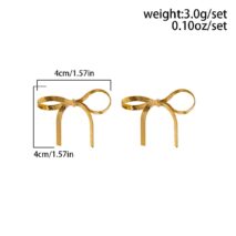 Chic Gold Silver Tone Ribbon Earrings - ArtGalleryZen