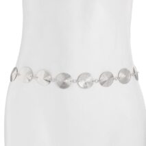 Chic Gold Silver Tone Threaded Round Disk Waist Chain - ArtGalleryZen