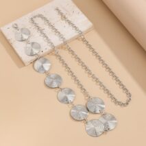 Chic Gold Silver Tone Threaded Round Disk Waist Chain - ArtGalleryZen