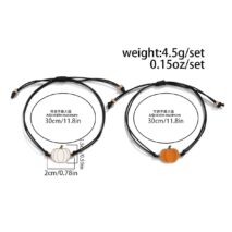 Chic Halloween Pumpkin Pendant Wax Cord Bracelet Set - ArtGalleryZen