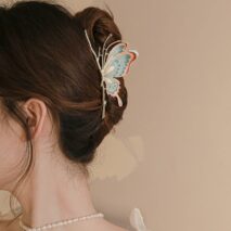 Chic Handmade Colorful Enamel Butterfly Chignon Claw Clip Hair Clip - ArtGalleryZen