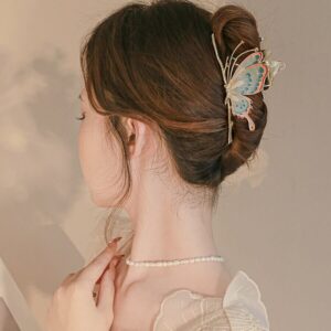 Chic Handmade Colorful Enamel Butterfly Chignon Claw Clip Hair Clip - ArtGalleryZen