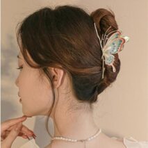 Chic Handmade Colorful Enamel Butterfly Chignon Claw Clip Hair Clip - ArtGalleryZen