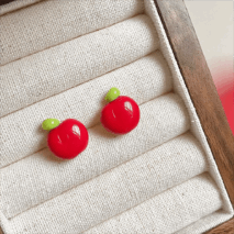 Chic Handmade Pearl Dangle Star Apple Czech Glass Earrings - ArtGalleryZen