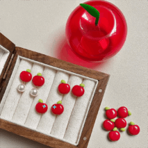 Chic Handmade Pearl Dangle Star Apple Czech Glass Earrings - ArtGalleryZen