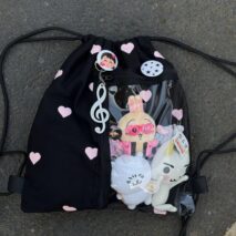 Chic Heart Kpop Fan Display Drawstring Backpack - ArtGalleryZen