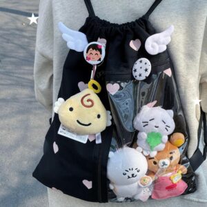 Chic Heart Kpop Fan Display Drawstring Backpack - ArtGalleryZen