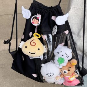 Chic Heart Kpop Fan Display Drawstring Backpack - ArtGalleryZen