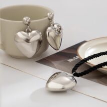 Chic Heart Necklace Earrings Set - ArtGalleryZen